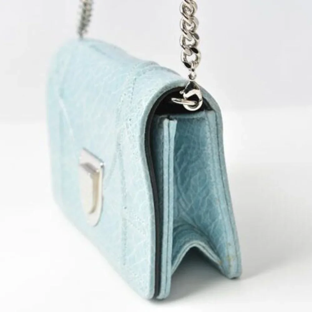 Christian Dior Chain Pouch Mini Wallet Cannage